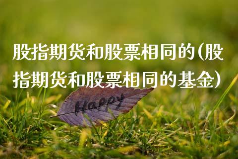 股指期货和股票相同的(股指期货和股票相同的基金)_https://www.zghnxxa.com_期货直播室_第1张