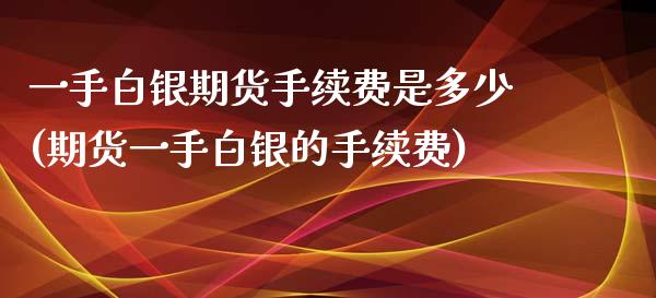 一手白银期货手续费是多少(期货一手白银的手续费)_https://www.zghnxxa.com_黄金期货_第1张