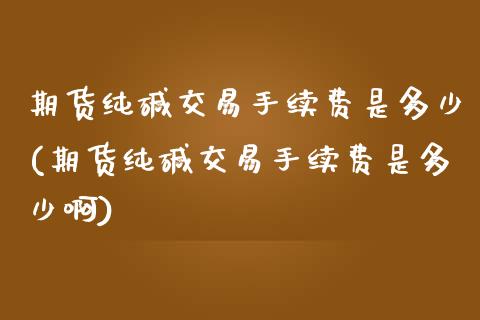 期货纯碱交易手续费是多少(期货纯碱交易手续费是多少啊)_黄金期货_第1张_期货直播室 期货纯碱交易手续费是多少(期货纯碱交易手续费是多少啊)_https://www.zghnxxa.com_黄金期货_第1张