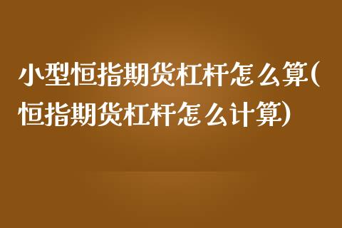小型恒指期货杠杆怎么算(恒指期货杠杆怎么计算)_https://www.zghnxxa.com_黄金期货_第1张