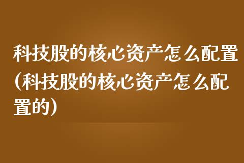 科技股的核心资产怎么配置(科技股的核心资产怎么配置的)_https://www.zghnxxa.com_期货直播室_第1张