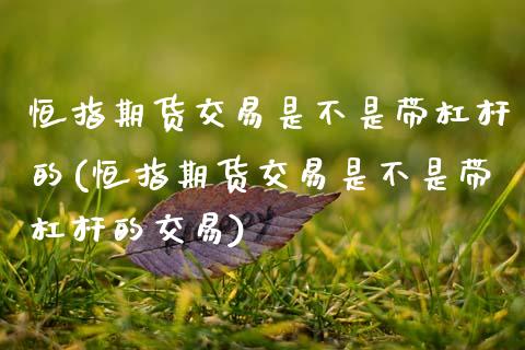 恒指期货交易是不是带杠杆的(恒指期货交易是不是带杠杆的交易)_https://www.zghnxxa.com_黄金期货_第1张