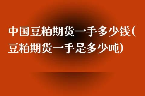 中国豆粕期货一手多少钱(豆粕期货一手是多少吨)_https://www.zghnxxa.com_黄金期货_第1张
