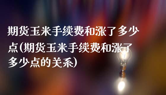 期货玉米手续费和涨了多少点(期货玉米手续费和涨了多少点的关系)_https://www.zghnxxa.com_期货直播室_第1张