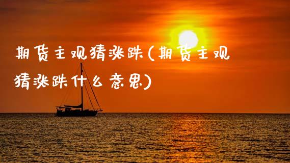 期货主观猜涨跌(期货主观猜涨跌什么意思)_https://www.zghnxxa.com_期货直播室_第1张