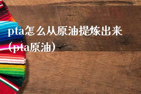 pta怎么从原油提炼出来(pta原油)_https://www.zghnxxa.com_期货直播室_第1张