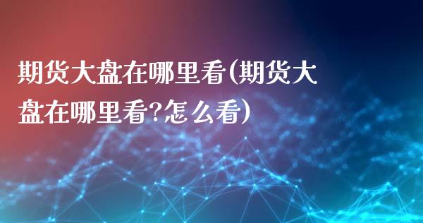 期货大盘在哪里看(期货大盘在哪里看?怎么看)_https://www.zghnxxa.com_黄金期货_第1张