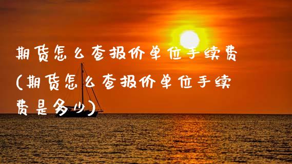 期货怎么查报价单位手续费(期货怎么查报价单位手续费是多少)_https://www.zghnxxa.com_内盘期货_第1张