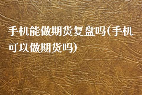 手机能做期货复盘吗(手机可以做期货吗)_https://www.zghnxxa.com_内盘期货_第1张