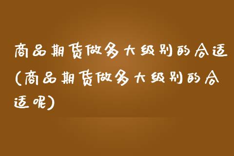 商品期货做多大级别的合适(商品期货做多大级别的合适呢)_https://www.zghnxxa.com_内盘期货_第1张