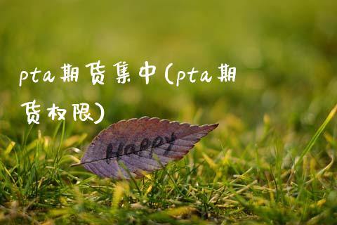 pta期货集中(pta期货权限)_https://www.zghnxxa.com_期货直播室_第1张