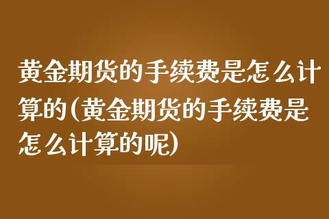 黄金期货的手续费是怎么计算的(黄金期货的手续费是怎么计算的呢)_期货直播室_第1张_期货直播室 黄金期货的手续费是怎么计算的(黄金期货的手续费是怎么计算的呢)_https://www.zghnxxa.com_期货直播室_第1张