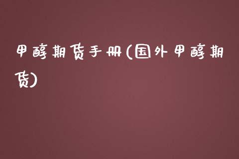 甲醇期货手册(国外甲醇期货)_https://www.zghnxxa.com_国际期货_第1张