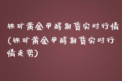 铁矿黄金甲醇期货实时行情(铁矿黄金甲醇期货实时行情走势)_https://www.zghnxxa.com_黄金期货_第1张