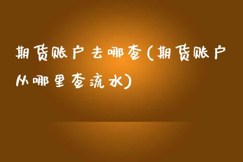 期货账户去哪查(期货账户从哪里查流水)_https://www.zghnxxa.com_黄金期货_第1张