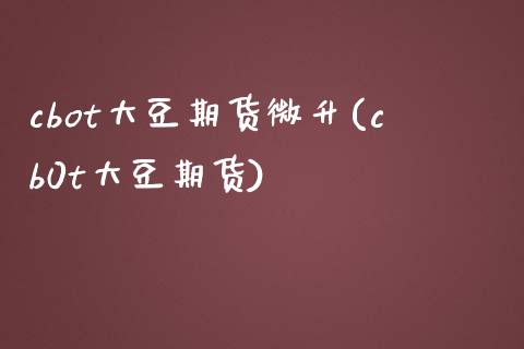 cbot大豆期货微升(cb0t大豆期货)_https://www.zghnxxa.com_国际期货_第1张