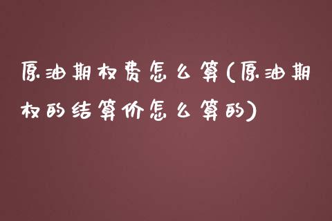 原油期权费怎么算(原油期权的结算价怎么算的)_https://www.zghnxxa.com_内盘期货_第1张