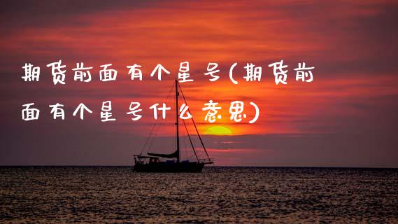期货前面有个星号(期货前面有个星号什么意思)_https://www.zghnxxa.com_黄金期货_第1张