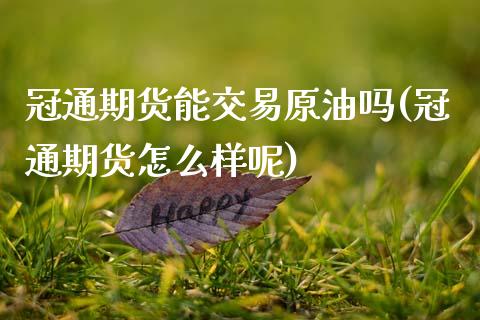 冠通期货能交易原油吗(冠通期货怎么样呢)_https://www.zghnxxa.com_期货直播室_第1张