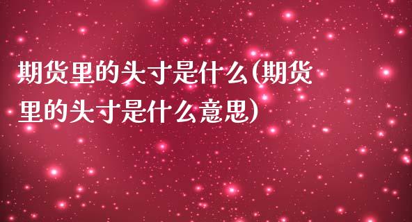 期货里的头寸是什么(期货里的头寸是什么意思)_https://www.zghnxxa.com_期货直播室_第1张
