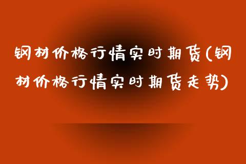 钢材价格行情实时期货(钢材价格行情实时期货走势)_https://www.zghnxxa.com_国际期货_第1张