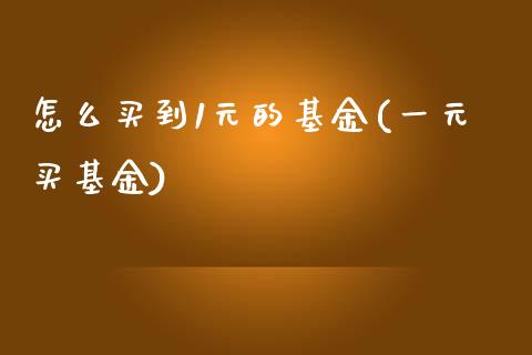 怎么买到1元的基金(一元买基金)_https://www.zghnxxa.com_黄金期货_第1张