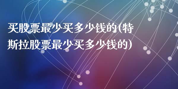 买股票最少买多少钱的(特斯拉股票最少买多少钱的)_https://www.zghnxxa.com_期货直播室_第1张