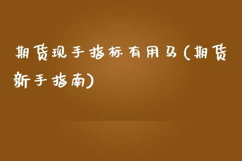 期货现手指标有用马(期货新手指南)_https://www.zghnxxa.com_国际期货_第1张