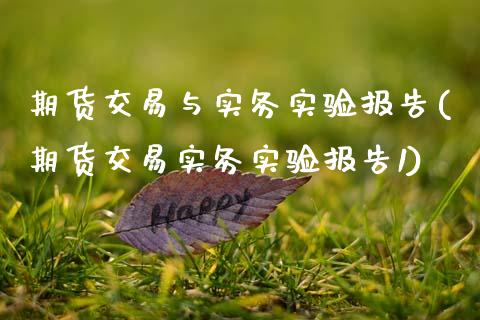 期货交易与实务实验报告(期货交易实务实验报告1)_https://www.zghnxxa.com_期货直播室_第1张