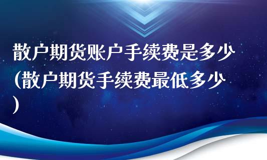 散户期货账户手续费是多少(散户期货手续费最低多少)_https://www.zghnxxa.com_期货直播室_第1张
