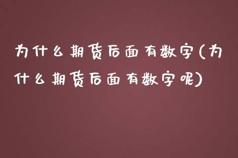 为什么期货后面有数字(为什么期货后面有数字呢)_https://www.zghnxxa.com_国际期货_第1张