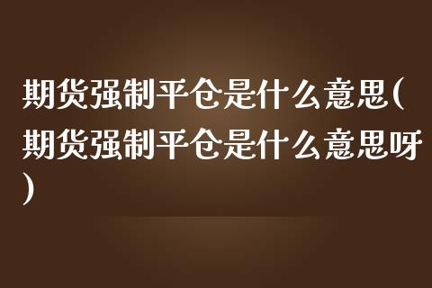 期货强制平仓是什么意思(期货强制平仓是什么意思呀)_https://www.zghnxxa.com_黄金期货_第1张