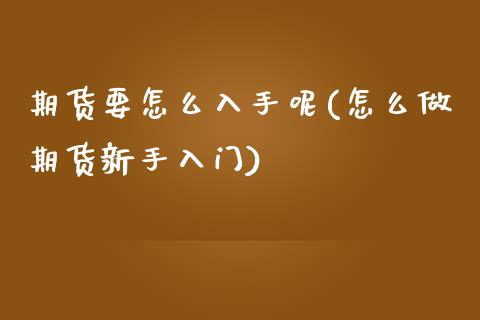 期货要怎么入手呢(怎么做期货新手入门)_期货直播室_第1张_期货直播室 期货要怎么入手呢(怎么做期货新手入门)_https://www.zghnxxa.com_期货直播室_第1张