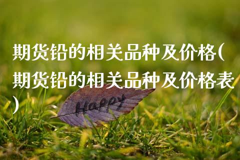 期货铅的相关品种及价格(期货铅的相关品种及价格表)_https://www.zghnxxa.com_黄金期货_第1张