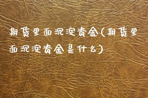 期货里面沉淀资金(期货里面沉淀资金是什么)_https://www.zghnxxa.com_期货直播室_第1张
