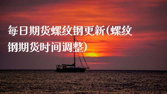 每日期货螺纹钢更新(螺纹钢期货时间调整)_https://www.zghnxxa.com_黄金期货_第1张