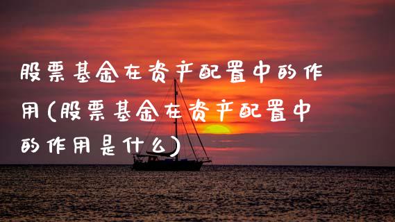 股票基金在资产配置中的作用(股票基金在资产配置中的作用是什么)_https://www.zghnxxa.com_国际期货_第1张