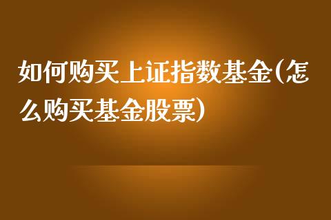 如何购买上证指数基金(怎么购买基金股票)_https://www.zghnxxa.com_内盘期货_第1张