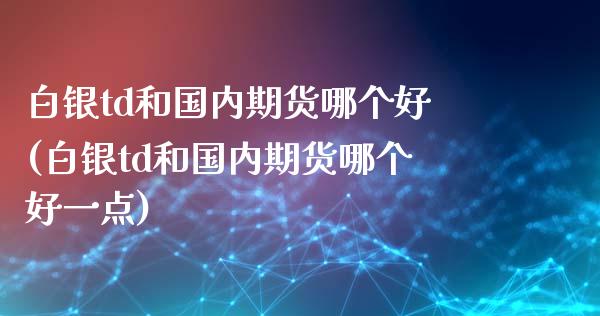白银td和国内期货哪个好(白银td和国内期货哪个好一点)_https://www.zghnxxa.com_期货直播室_第1张