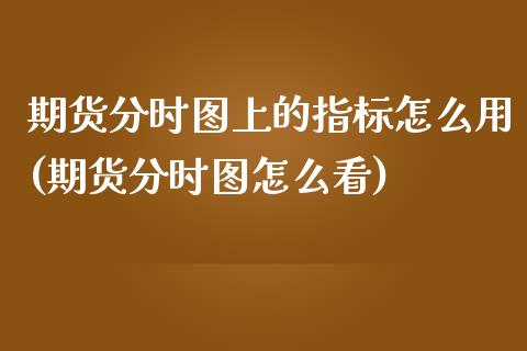 期货分时图上的指标怎么用(期货分时图怎么看)_https://www.zghnxxa.com_国际期货_第1张