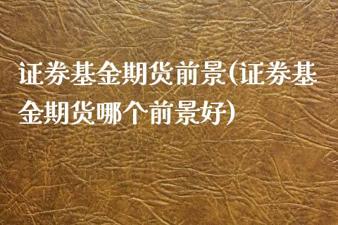 证券基金期货前景(证券基金期货哪个前景好)_https://www.zghnxxa.com_期货直播室_第1张