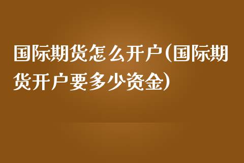 国际期货怎么开户(国际期货开户要多少资金)_https://www.zghnxxa.com_内盘期货_第1张