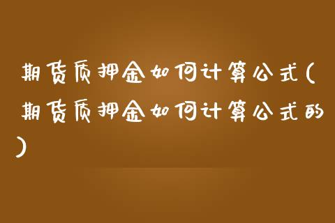 期货质押金如何计算公式(期货质押金如何计算公式的)_https://www.zghnxxa.com_国际期货_第1张