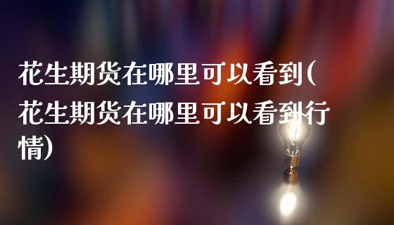 花生期货在哪里可以看到(花生期货在哪里可以看到行情)_https://www.zghnxxa.com_国际期货_第1张
