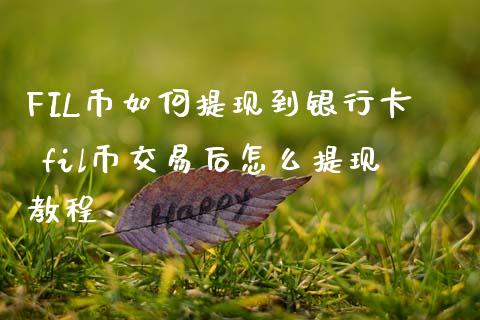 FIL币如何提现到银行卡 fil币交易后怎么提现教程_https://www.zghnxxa.com_黄金期货_第1张