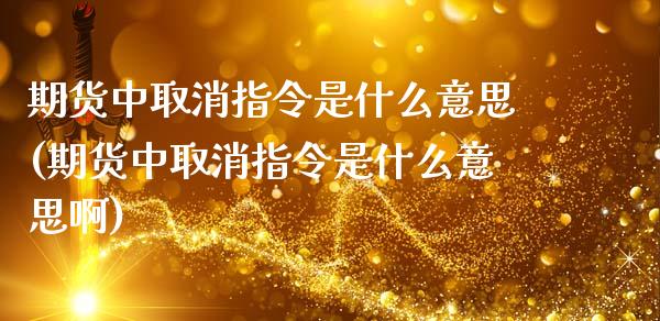 期货中取消指令是什么意思(期货中取消指令是什么意思啊)_黄金期货_第1张_期货直播室 期货中取消指令是什么意思(期货中取消指令是什么意思啊)_https://www.zghnxxa.com_黄金期货_第1张
