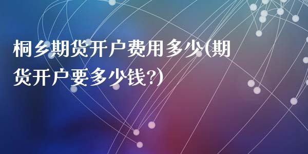 桐乡期货开户费用多少(期货开户要多少钱?)_https://www.zghnxxa.com_内盘期货_第1张