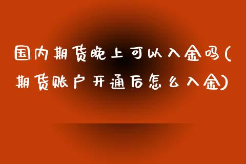 国内期货晚上可以入金吗(期货账户开通后怎么入金)_国际期货_第1张_期货直播室 国内期货晚上可以入金吗(期货账户开通后怎么入金)_https://www.zghnxxa.com_国际期货_第1张
