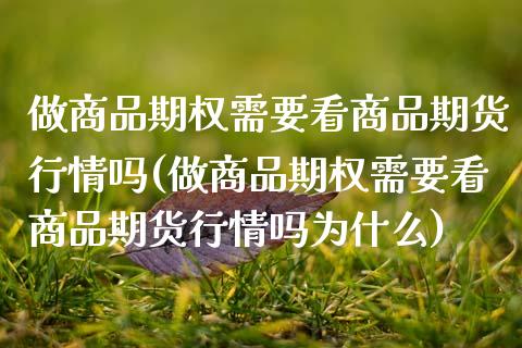 做商品期权需要看商品期货行情吗(做商品期权需要看商品期货行情吗为什么)_https://www.zghnxxa.com_内盘期货_第1张