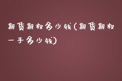 期货期权多少钱(期货期权一手多少钱)_https://www.zghnxxa.com_黄金期货_第1张